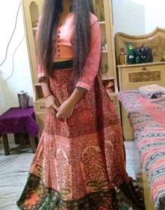 Crop Top And Long Skirt