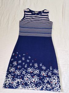 Striped & Floral Sleeveless Dress