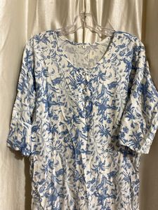 Blue Floral Kurta