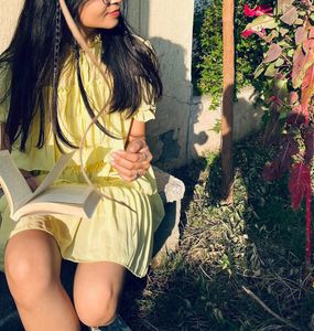 Lime Yellow Frill Dress