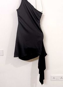 Black Bodycon Satin Dress