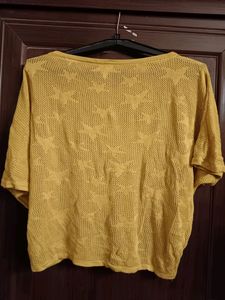 Yellow Loose Pattern Short Top