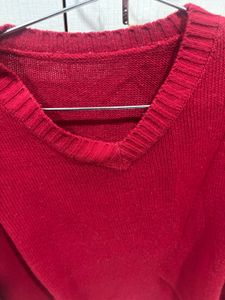 Red V-Neck Sweater