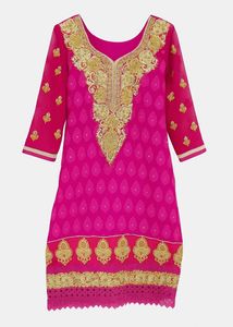 Pink Embroidered Suit Salwar Kameez With Dupatta