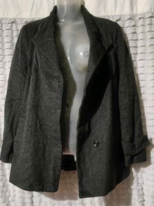 Gray Wool Blend Blazer
