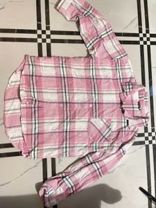 Pink Plaid Flannel Shirt