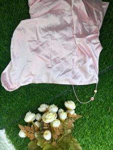 Pink Satin Halter Top