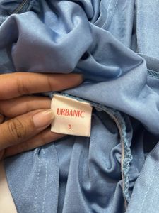 Blue Ruched Bodycon Mini Dress