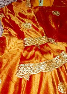 Velvet bridal gown