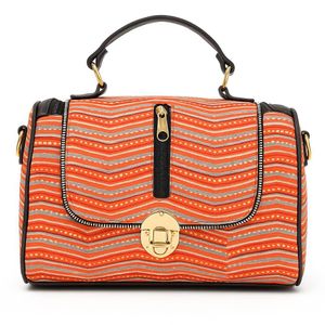 Geometric Print Satchel Bag