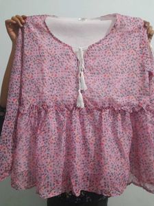 Floral Print Pink Top