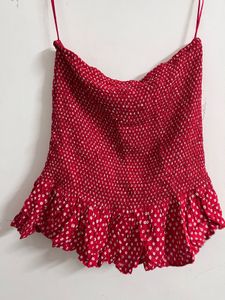 Red Polka Dot Mini Skirt