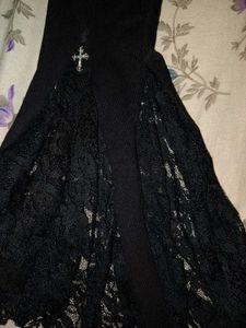 Black Gothic Lace Flare Pants