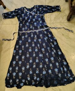 Anarkali Kurta With Belt block Print