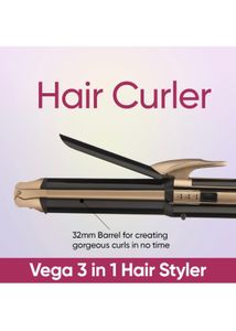 Vega 3in1 Hair Styler (Straightener, Curler, Crimper)