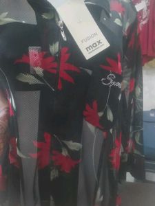 Floral Mesh Zip-Up Top