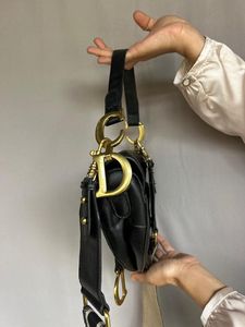 Thrifted Christian Dior Black Saddle Bag