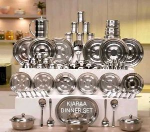 61 PIECE STAINLESS STEEL DINNER SET