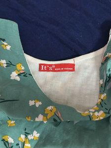 Floral Print Dress with Belt