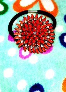 Red Flower Hair Tie