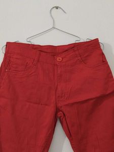 Red Casual Pants