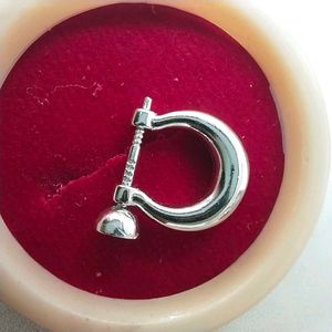 925 sterling silver Garnet Moissanite Hoop Earring