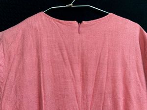 Pink Button-Down Midi Dress