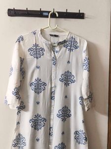 Printed White Kurta