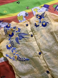 Yellow And Blue Kurtha