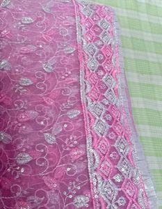 Fully Heavywork Partywear Silver Pink Saree🌸💕