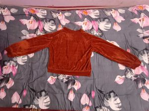 Rust Velvet Crop Top