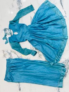 Blue Kurti With Plazzo