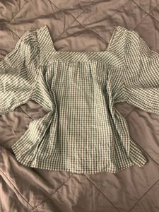 cute gingham babydoll top