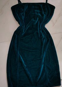 Teal Velvet Bodycon Dress