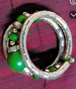 Silver Green Bracelete