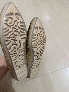 She Style Gold Embellished Flats