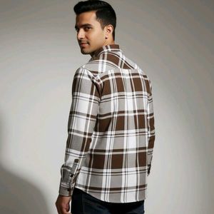 Brown Plaid Casual Shirt