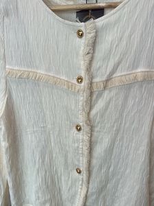 Korean Cream button down elegant shirt