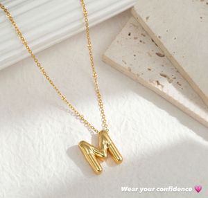Gold 'M' Initial Bubble Letter Chain🎀