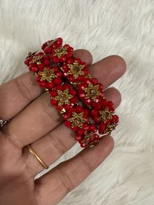 Red Beaded Bangles