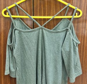 Cute offshoulder Top with cutout strap sleeve