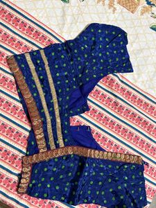 Blue Crepe Saree