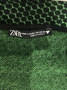 Zara Green Jaquard Crop Top