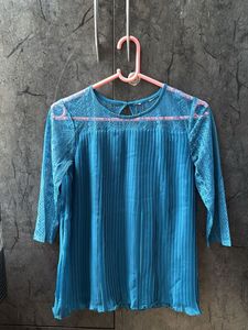 Blue Georgette A-Line Top