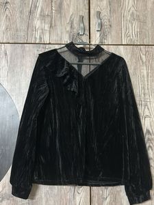 Elegant Black Velvet Top