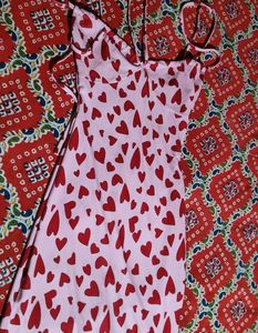 Heart Print Slip Dress