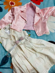 Beautiful Baby Girls Frock With Shining Jacket