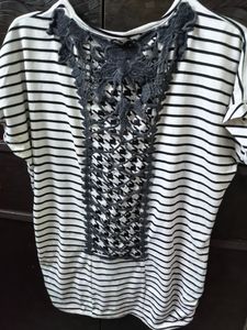 White Stylish Patterned Top