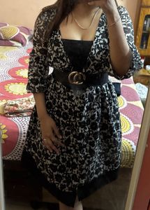 Black And White Frock Top