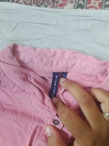 Pink Button-Down Tunic